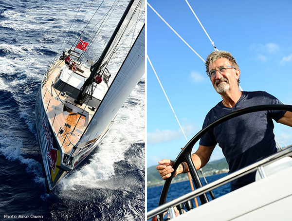 Oyster 885 Yacht LUSH and Eddie Jordan helming the yacht