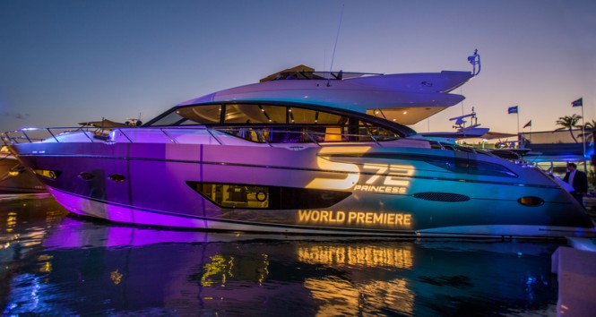 Princess S72 Yacht officially unveiled at the 2014 Miami Yacht and Brokerage Show - Image courtesy of Princess Yachts International plc