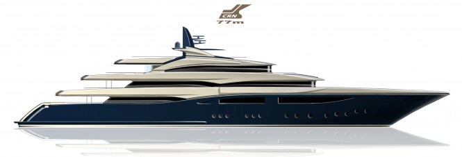 Rendering of new 77m CRN superyacht