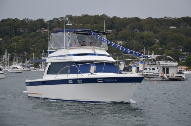 Riviera's first model the 38 MKI which was launched in 1980 on Pittwater led the parade