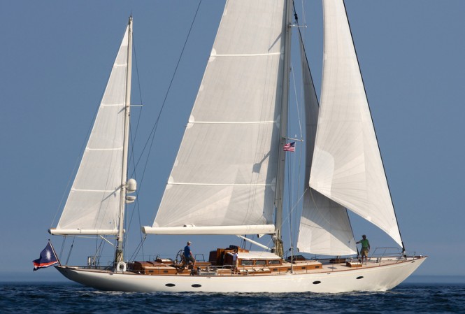 Stephens, Waring and White Designed superyacht Bequia, 90 ft ketch built by Brooklin Boatyard, Maine