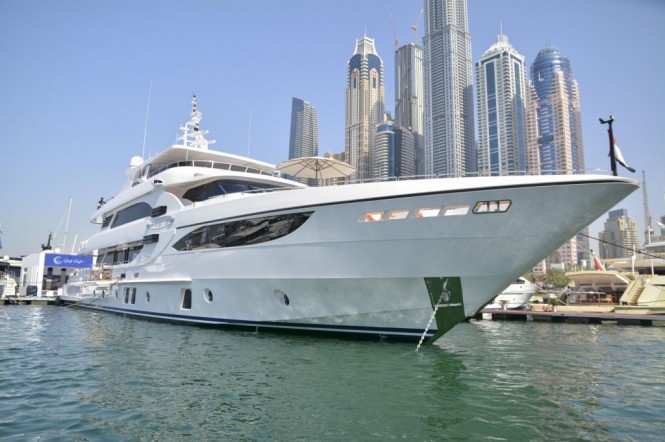 Superyacht Majesty 135 at the Dubai International Boat Show