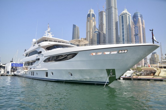 Superyacht Majesty 135 at the Dubai International Boat Show Superyacht Majesty 135 at the Dubai International Boat Show