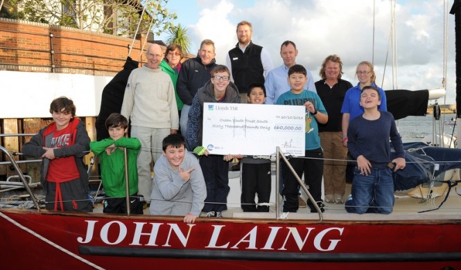 Dean Smith of MDL Marines present cheque to Mark Todd, Chief Executive of the Ocean Youth Trust