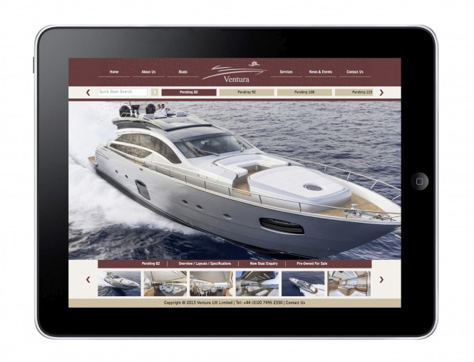 Ventura UK award-winning website on iPad