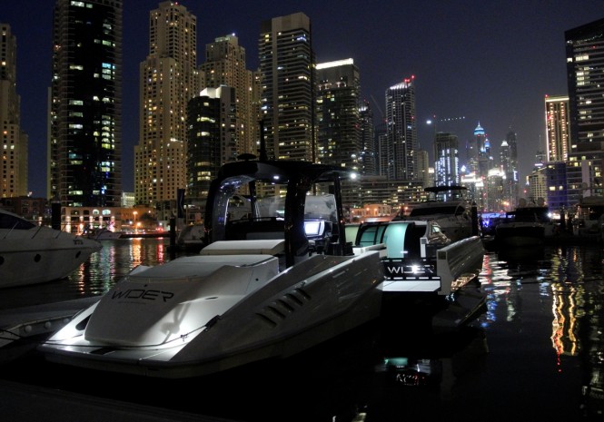 Wider 42' Yacht on display at the 2014 Dubai Boat Show