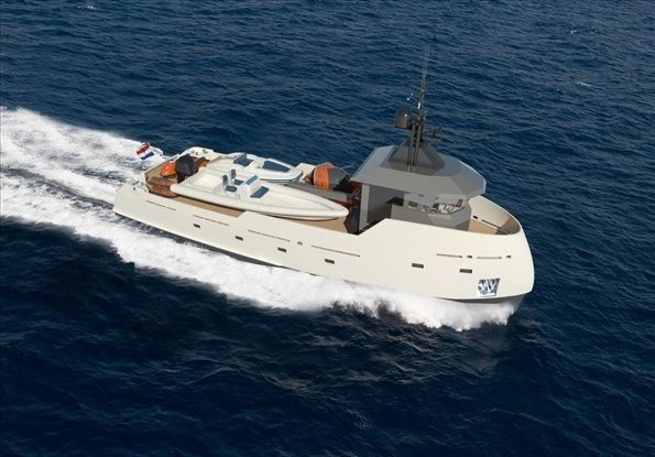 24m luxury yacht support vessel Project YXT One by Lynx Yachts and Diana Yacht Design