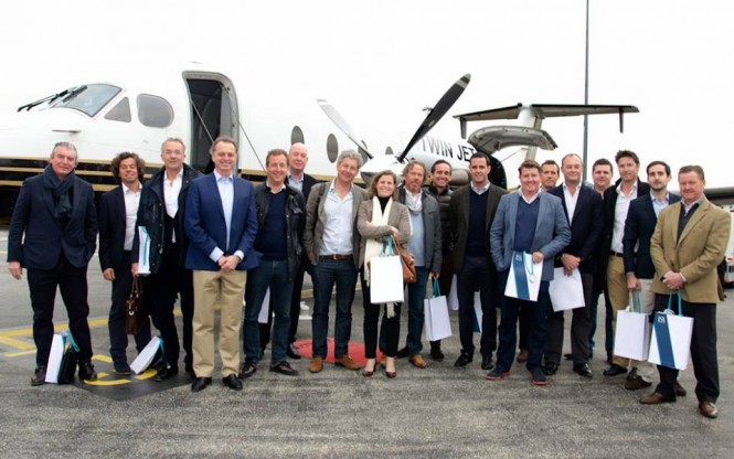 A select group of brokers hosted by the ISA Yachts shipyard in Ancona on Tuesday, March 25