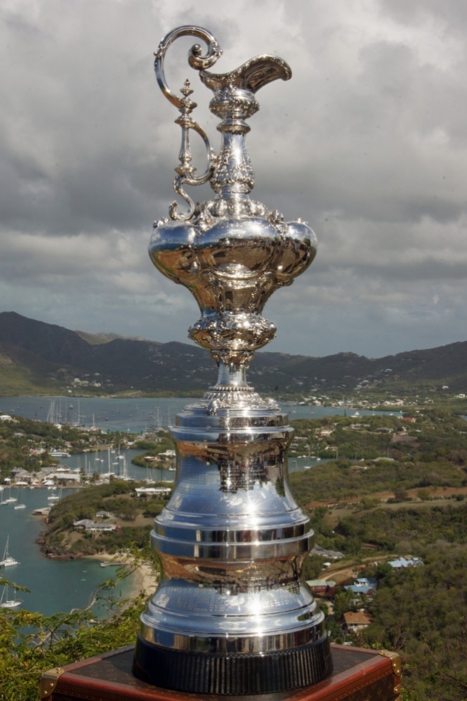 The America's Cup Trophy on display at Shirley Heights - Credit: Kevin Johnson Photography