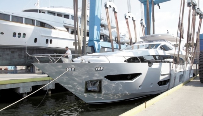 Azimut Grande 95RPH superyacht on the water