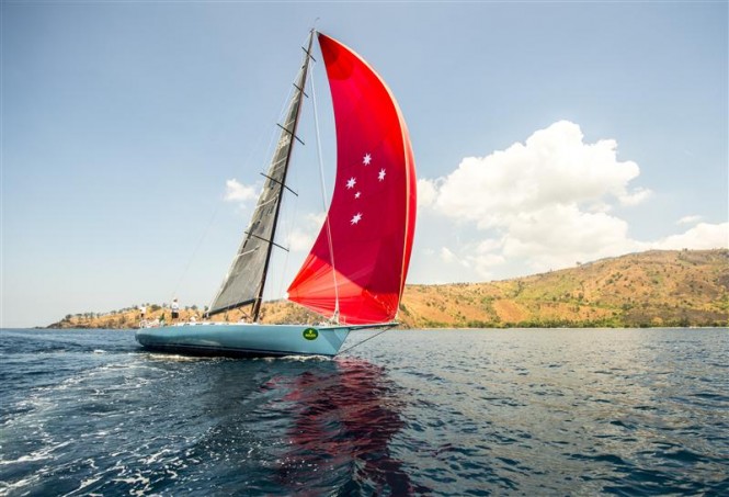 Geoff Hill's 72ft sailing yacht Antipodes on the approach to Subic Bay - Photo by Rolex Kurt Arrigo