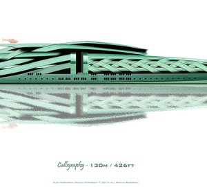 Latest 130m mega yacht CALLIGRAPHY concept by Alex McDiarmid