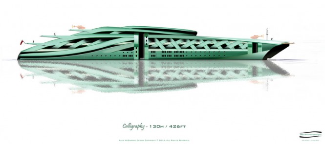 Luxury yacht Calligraphy concept