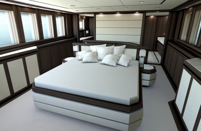 Luxury yacht Gatsby - Master Cabin - Image courtesy of Filippetti Yacht