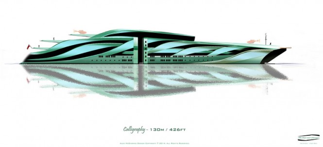 Motor yacht Calligraphy concept