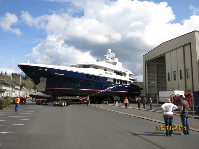 Motor yacht D'NATALIN IV at her launch - Image courtesy of Christensen