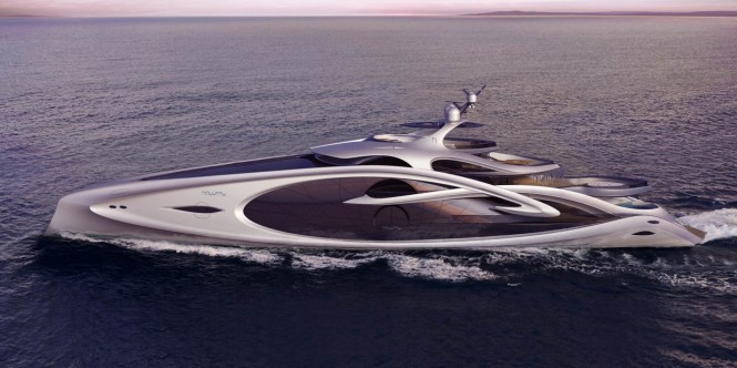 Nouveau superyacht concept - side view