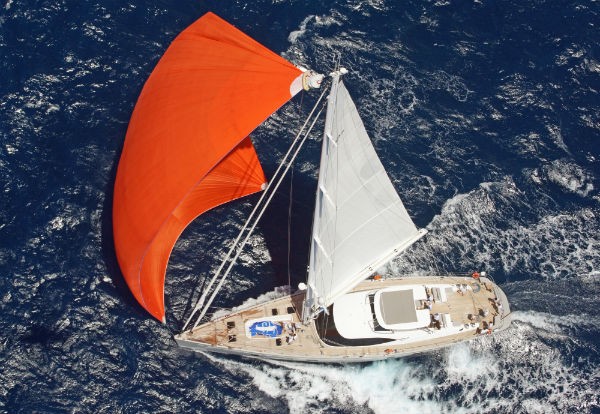 Oyster 82 Yacht Starry Night from above