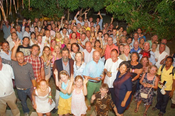 Oyster World Rally participants celebrate in the lovely Caribbean yacht charter location - Antigua