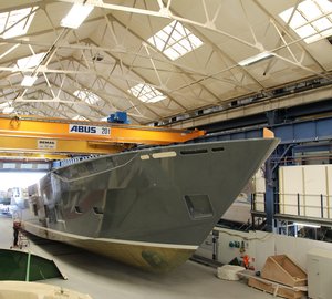 New Princess 35M motor yacht Hull #1 released from mould 