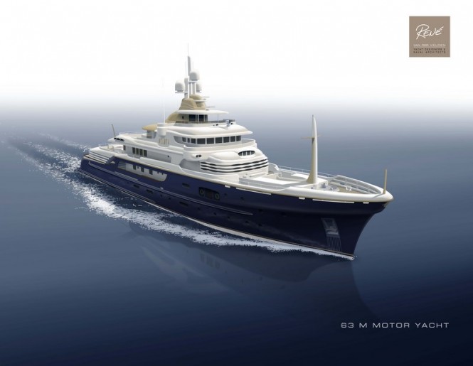 Rendering of the 63m superyacht Project ZEUS (YN249) by Hakvoort