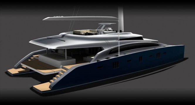 Sailing yacht Sunreef 92 Double Deck project - aft view