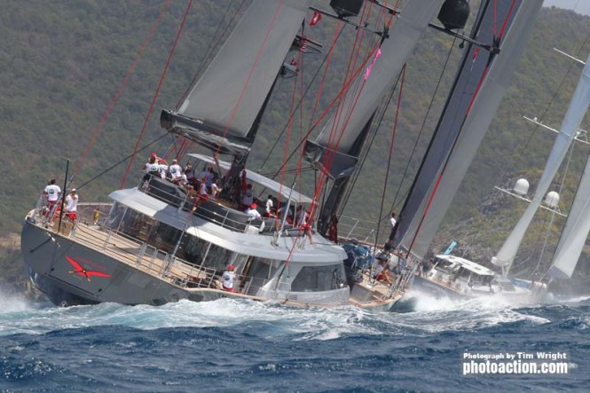 Mega yacht Seahawk at the St. Barths Bucket 2014 - Photo by Tim Wright/photoaction.com