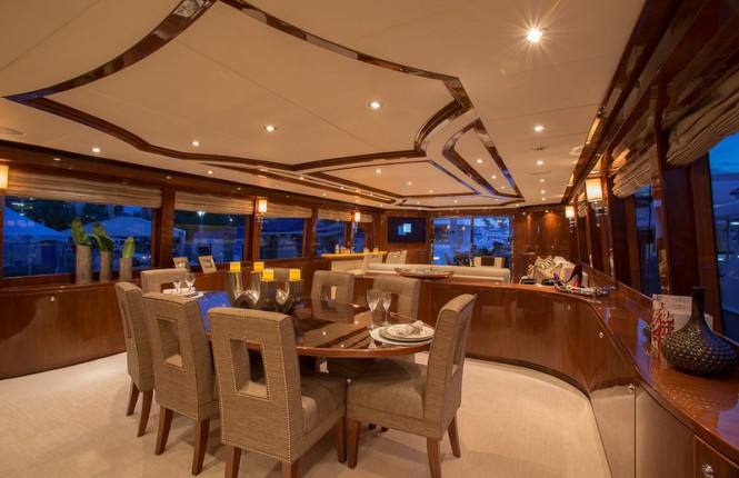 Superyacht Carbon Copy - Dining - Photo by Quin Bisset