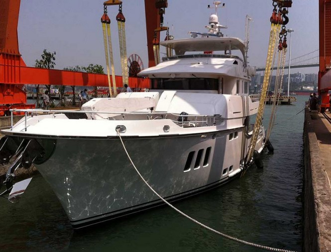 Superyacht Koonoona at launch