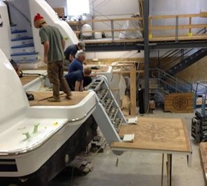 Newly refitted superyacht MAGIC with passerelle by GMT Composites