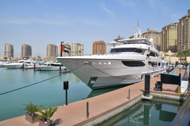 Superyacht Majesty 135 at the Gulf Craft Exclusive Preview in Qatar
