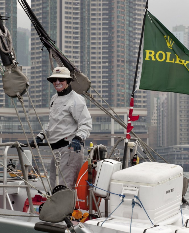 Rolex China Sea Race 2012 - Syd Fisher aboard superyacht Ragamuffin 90 - Photo by Guy Nowell