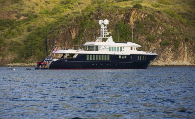 The 140-foot motor yacht Capricorn  will be attending the 2014 Newport Charter Yacht Show - Photo credit to Billy Black