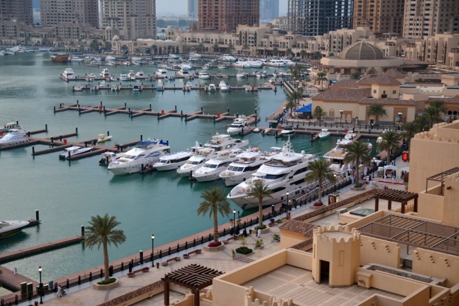 The fleet of luxury yachts on display at the Gulf Craft Exclusive Preview