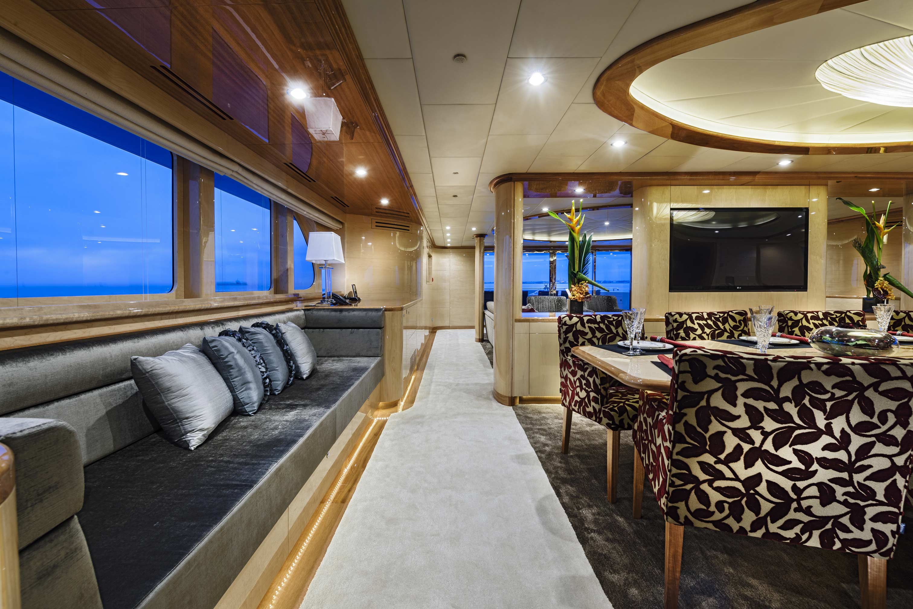 interior of mega yachts