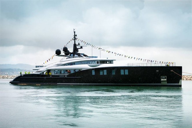 216ft superyacht ISA66M GRANTURISMO at launch - Image credit to ISA Yachts