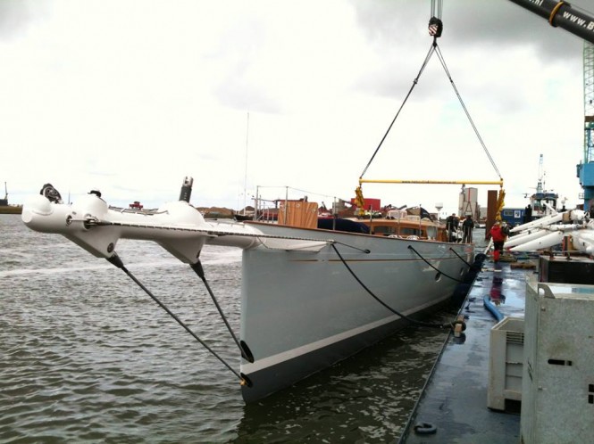46m Royal Huisman superyacht Project 392 on the water - Image credit to Doyle Sailmaker Midwest