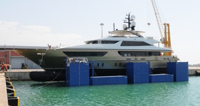 6th 46Steel superyacht Trident by Sanlorenzo at launch