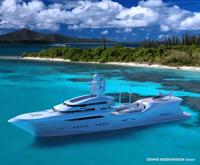 90m mega yacht ARCTIC SUN concept by Dennis Ingemansson