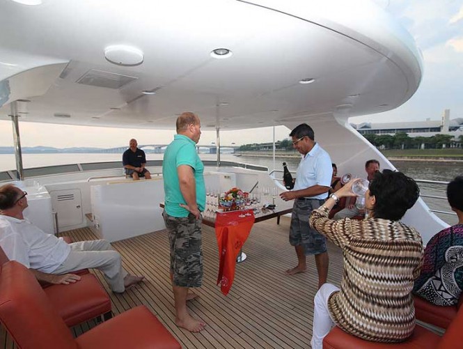 Arrival party aboard Koonoona Yacht