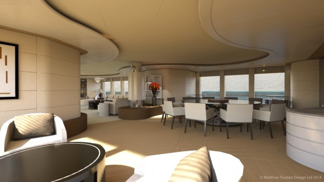 CONNIKAI Yacht Concept - Main saloon and dining