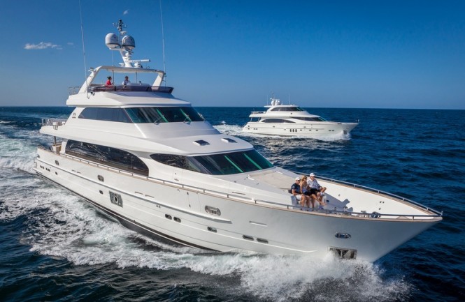 Horizon P110 Tri Deck Yacht - the largest luxury yacht to be displayed at the 2014 SCIBS
