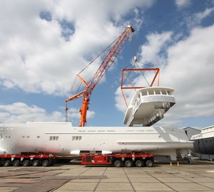 Hull and superstructure of Wim van der Valk's 37M Trawler 37.00 Yacht joined together