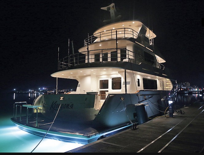 Koonoona Yacht by night - aft view