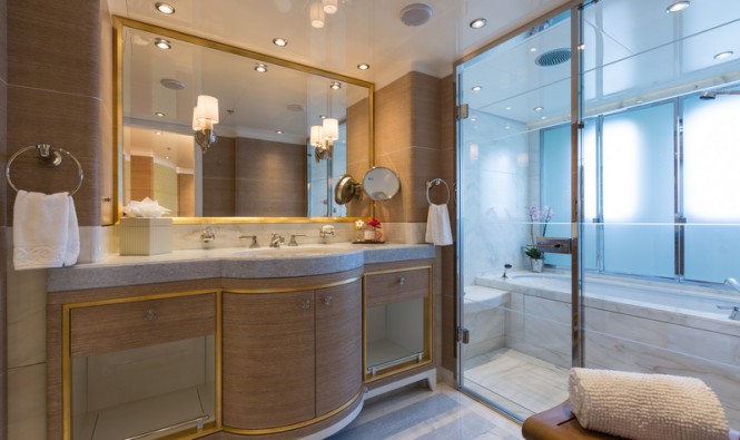 Lady Candy Yacht - Bathroom - Photo by Jeff Brown Superyacht Media