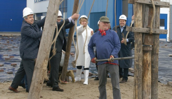 Laying of the foundations for the new building works at Holland Jachtbouw