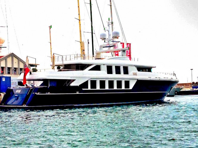 Luxury motor yacht Natori on the water