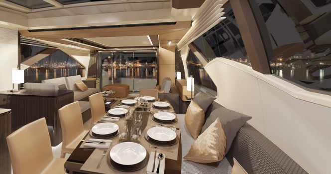 Luxury yacht Azimut 77S - Dining