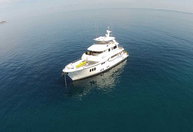 Luxury yacht Koonoona from above