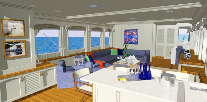 Luxury yacht SkyMaster - Main Salon